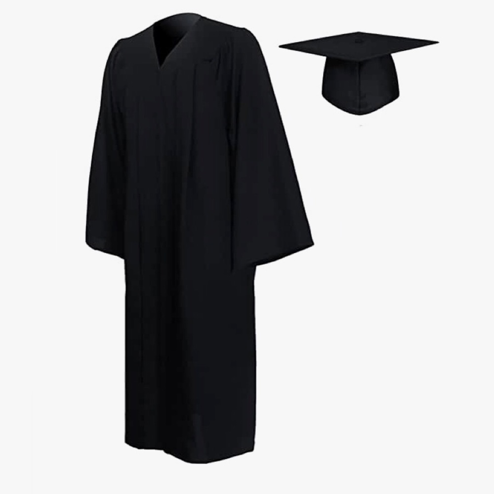 Black cap and gown